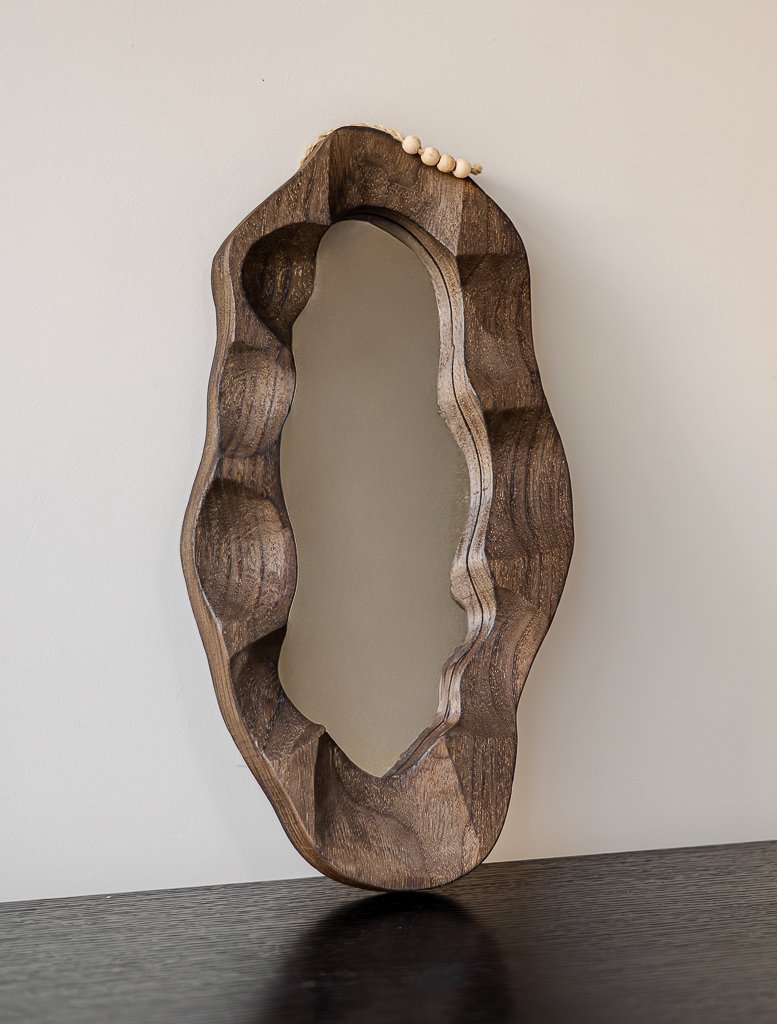 Espejo Orgánico de Madera de Kiri